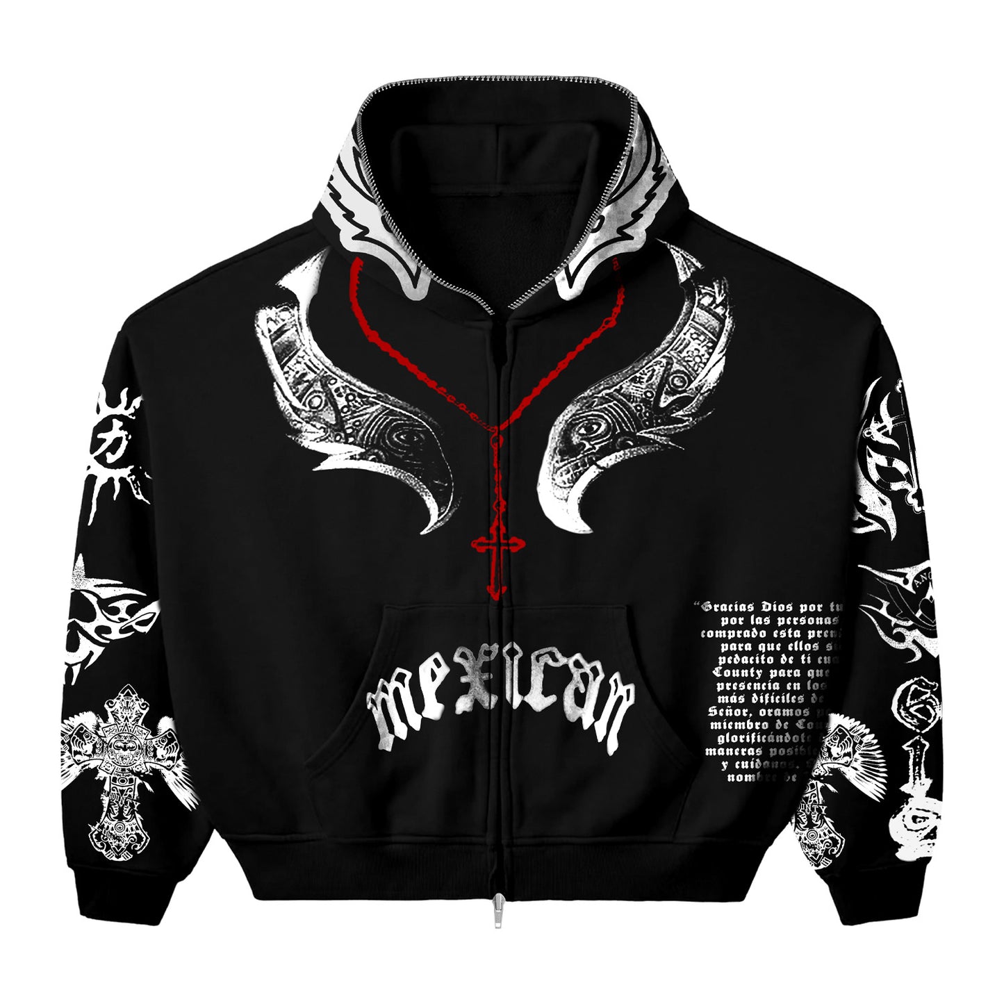 REY MYSTERIO TATTED BLACK HOODIE