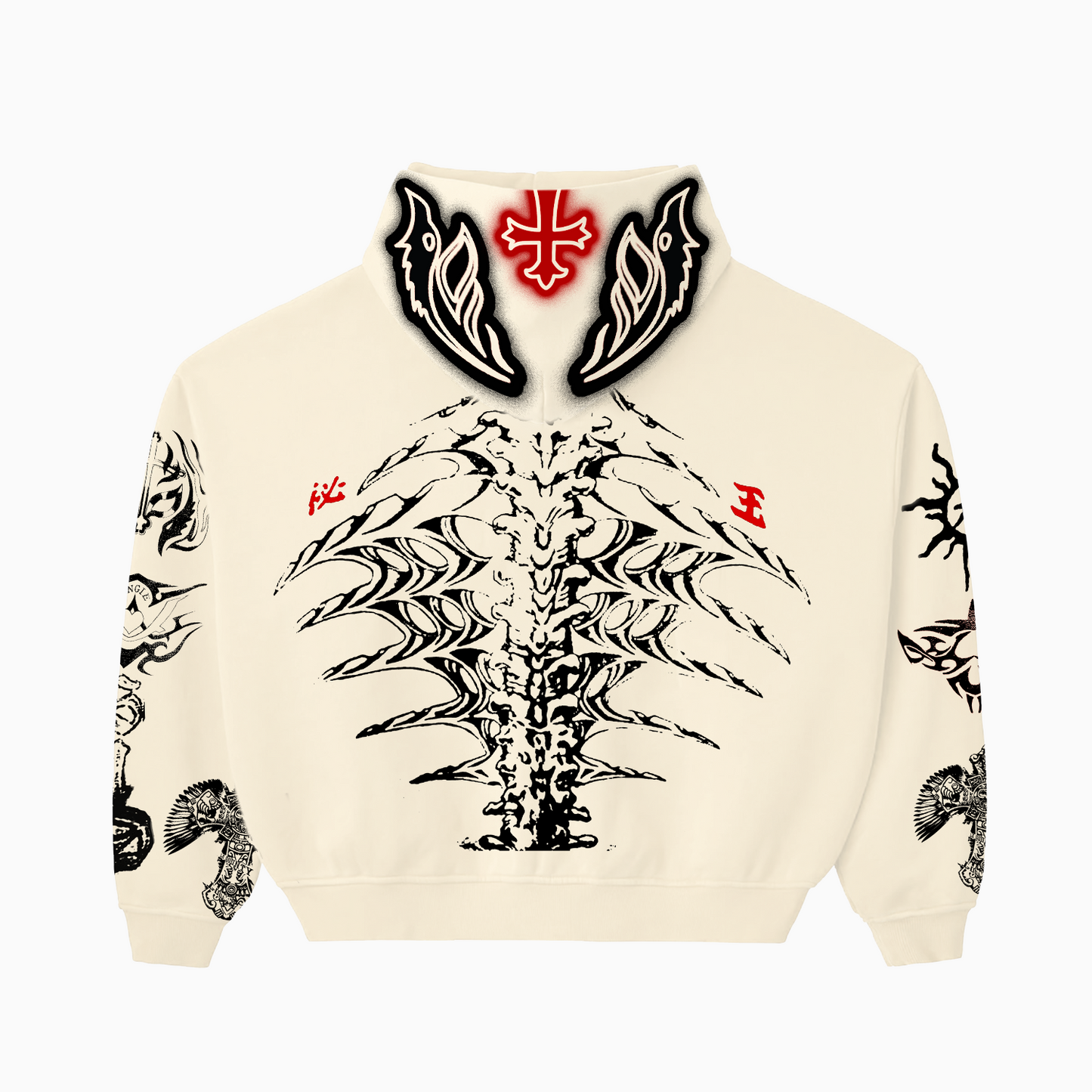 REY MYSTERIO TATTED WHITE HOODIE